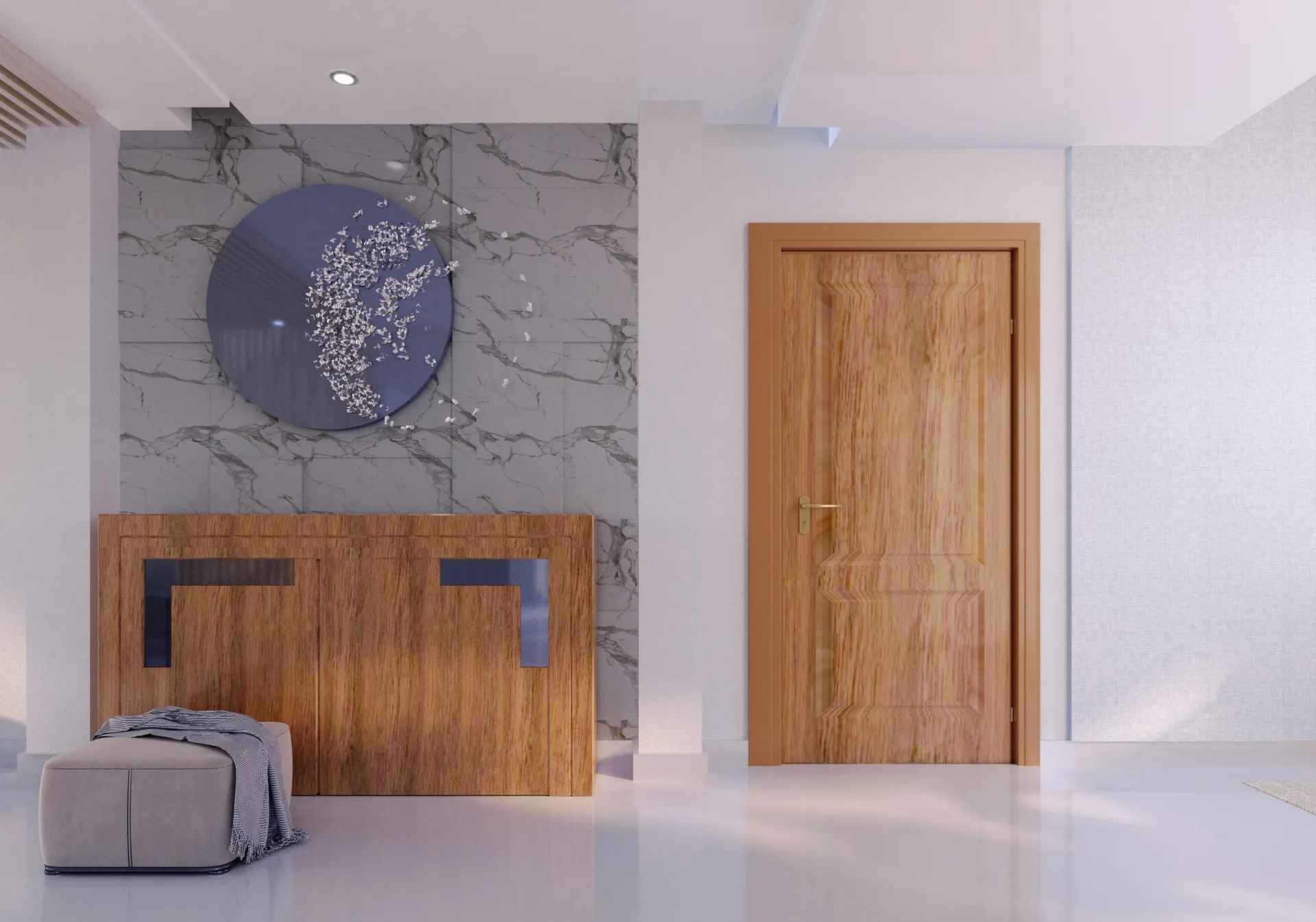 Architectural interior with doors